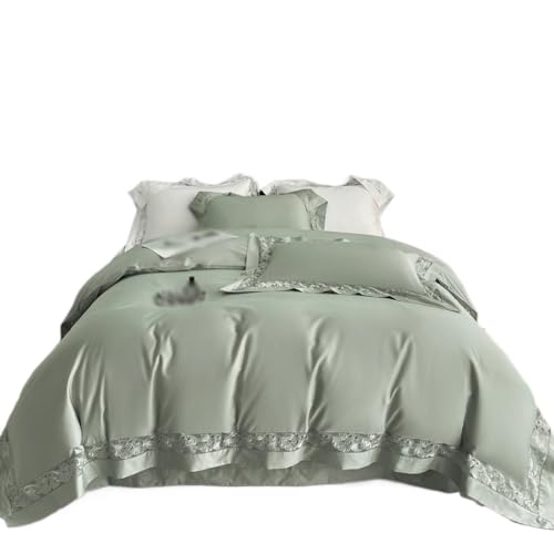 GVRMLDF 4-Piece Long-Staple Cotton Satin Duvet Bedding Set