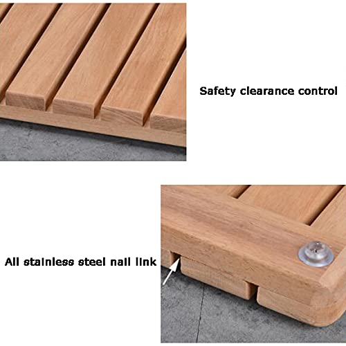 Red Cedar Luxury Non-Slip Wood Shower Mat 80x80cm