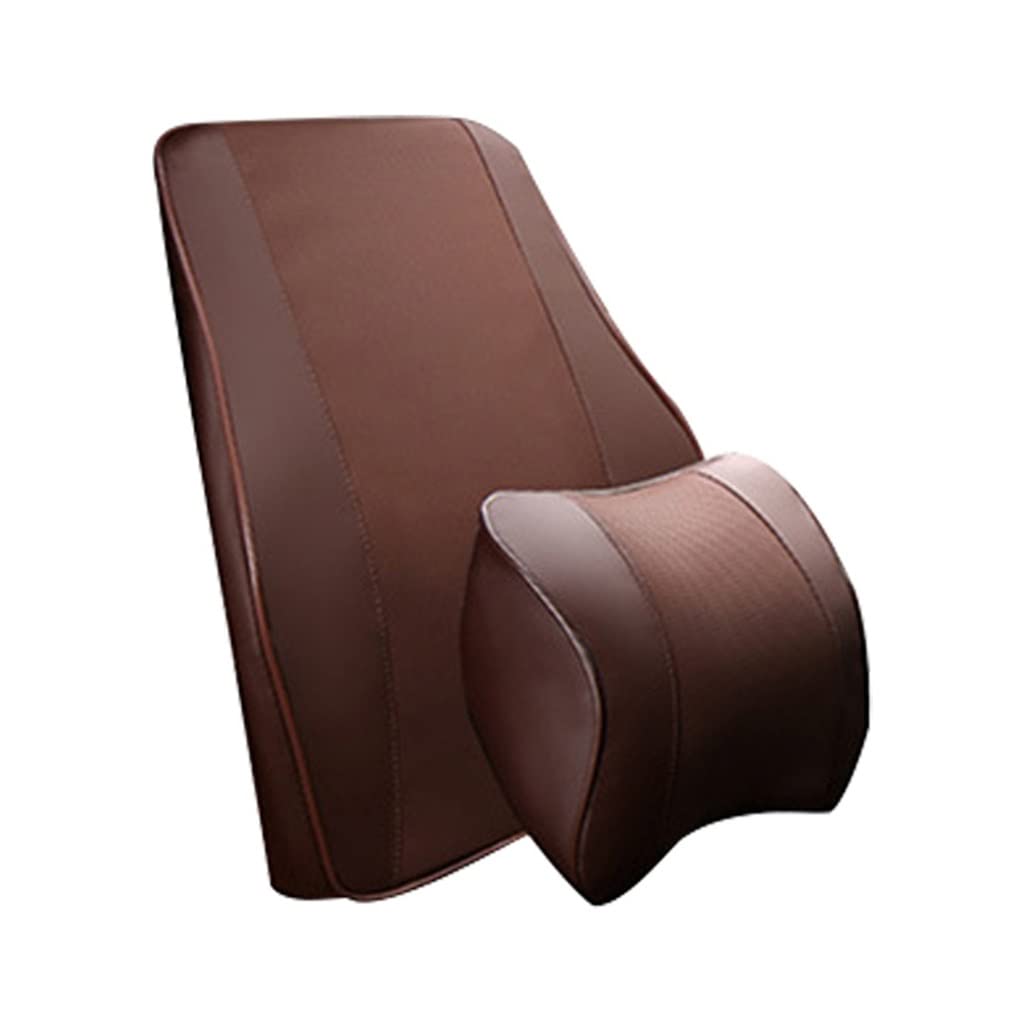 SDREYKUF Memory Foam Car Neck Pillow & Lumbar Cushion Set