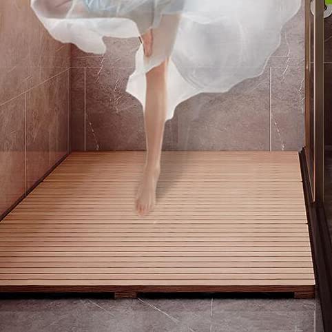 Red Cedar Luxury Non-Slip Wood Shower Mat 80x80cm