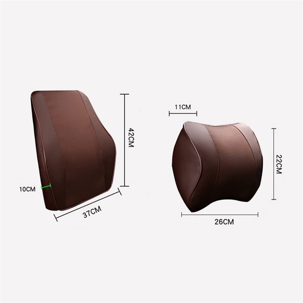 SDREYKUF Memory Foam Car Neck Pillow & Lumbar Cushion Set