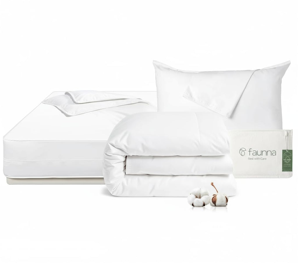 FAUNNA Cotton Bed Bug & Dust Mite King Protector Set