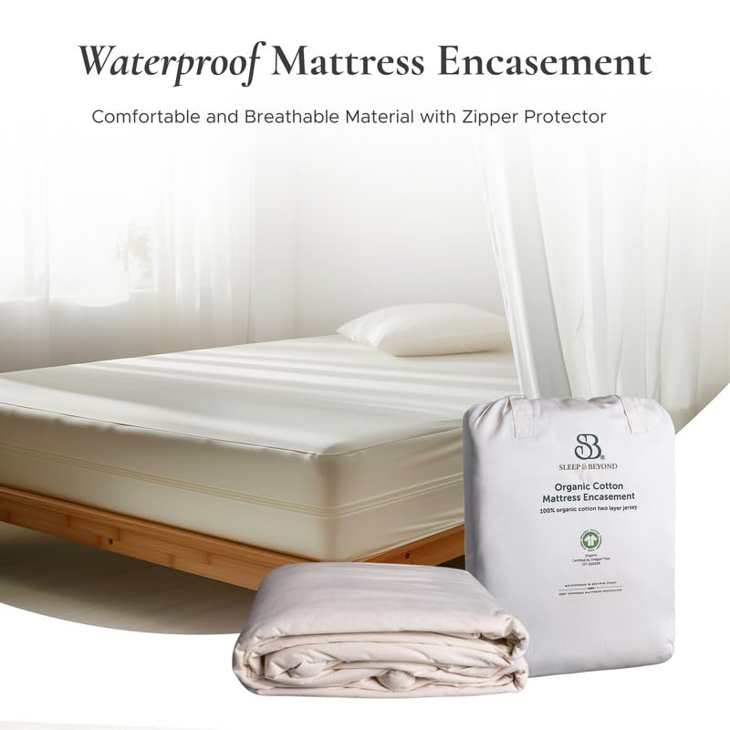 Sleep & Beyond Organic Cotton Waterproof Mattress Encasement