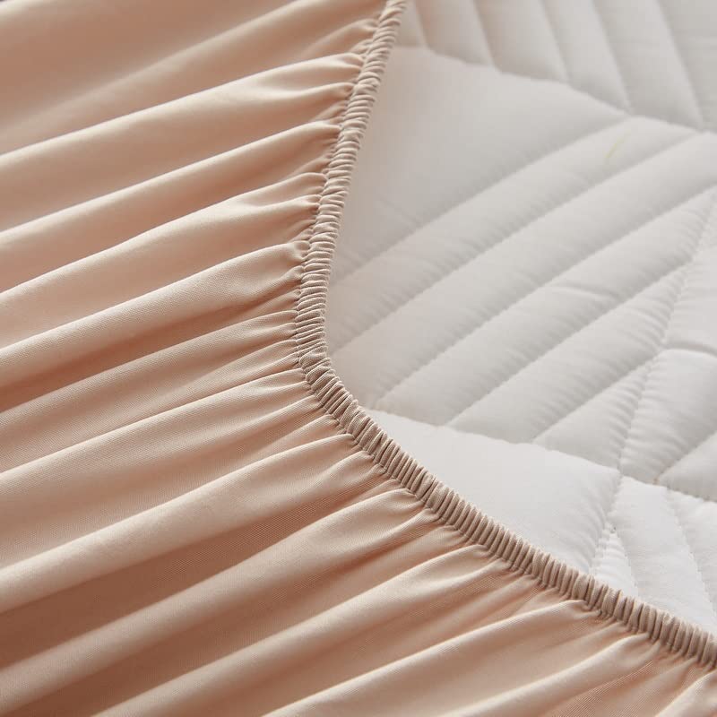 GESJKR Thickened Quilted Lace Bed Skirt & Mattress Cover