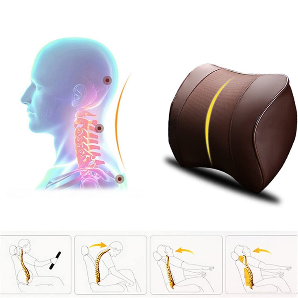 SDREYKUF Memory Foam Car Neck Pillow & Lumbar Cushion Set