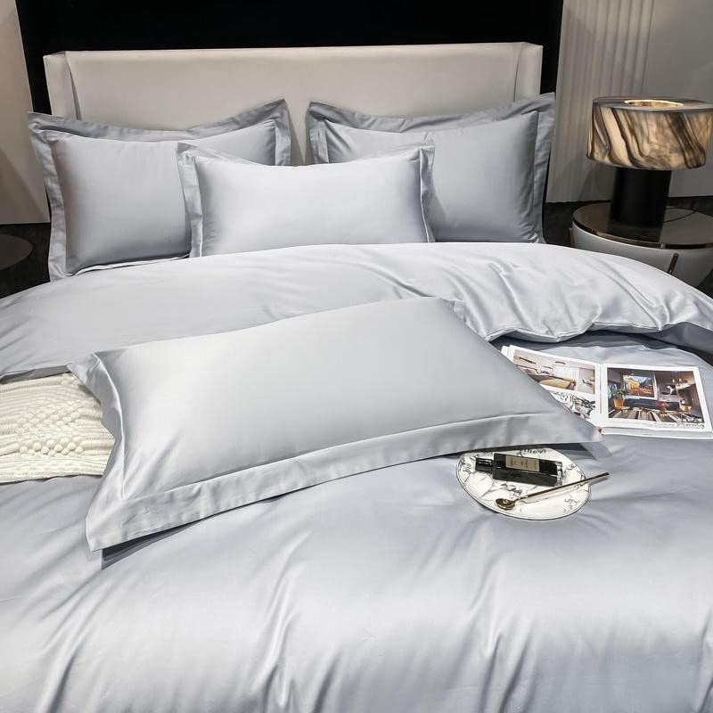 NERHWIVS 6-Piece Solid Cotton Duvet Cover Bedding Set