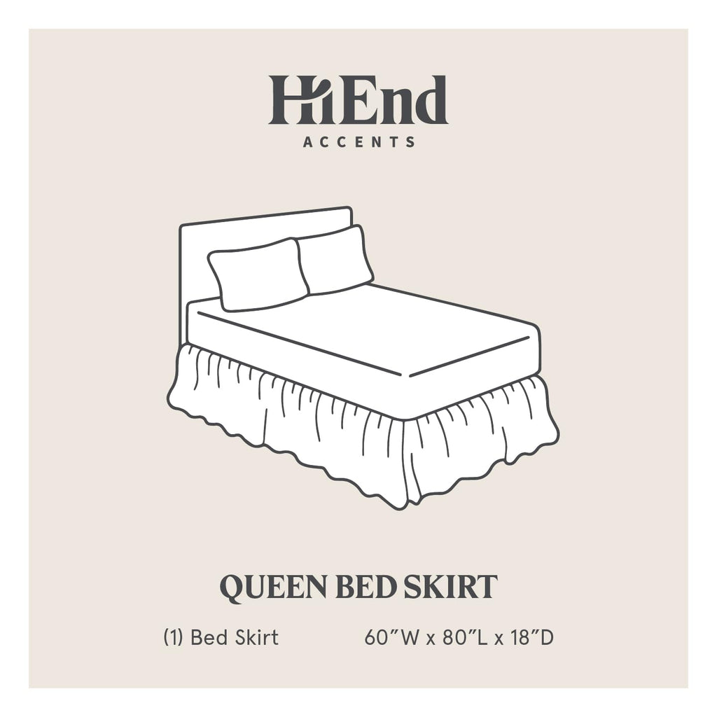 HiEnd Accents Stella Luxury Silk Velvet Bed Skirt