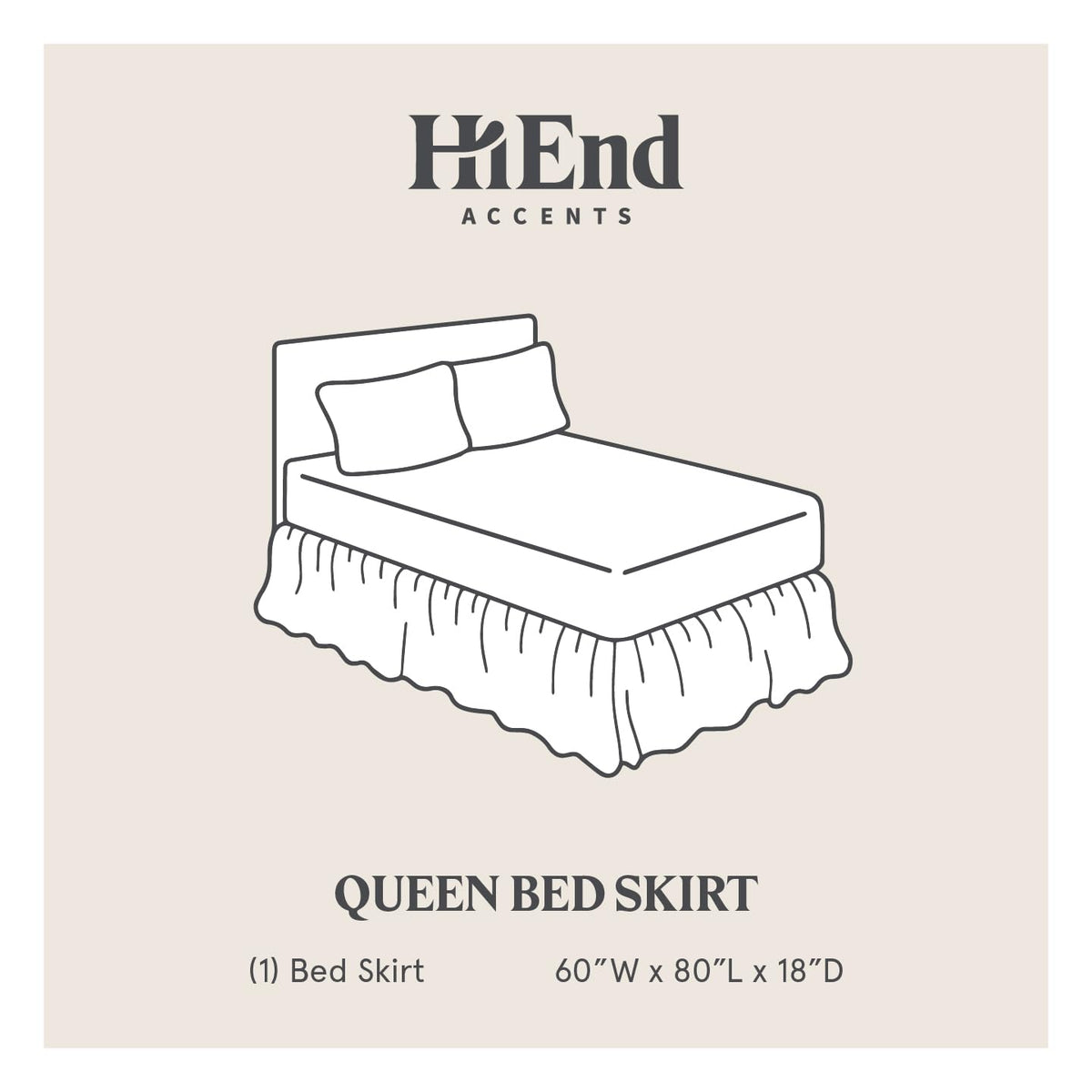 HiEnd Accents Stella Luxury Silk Velvet Bed Skirt