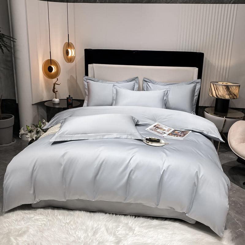 NERHWIVS 6-Piece Solid Cotton Duvet Cover Bedding Set