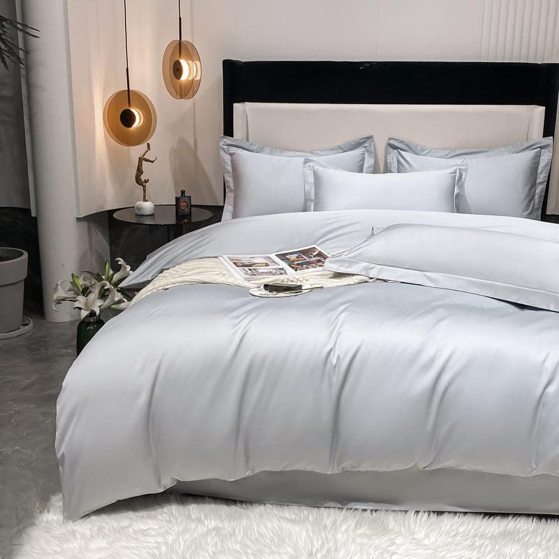 NERHWIVS 6-Piece Solid Cotton Duvet Cover Bedding Set