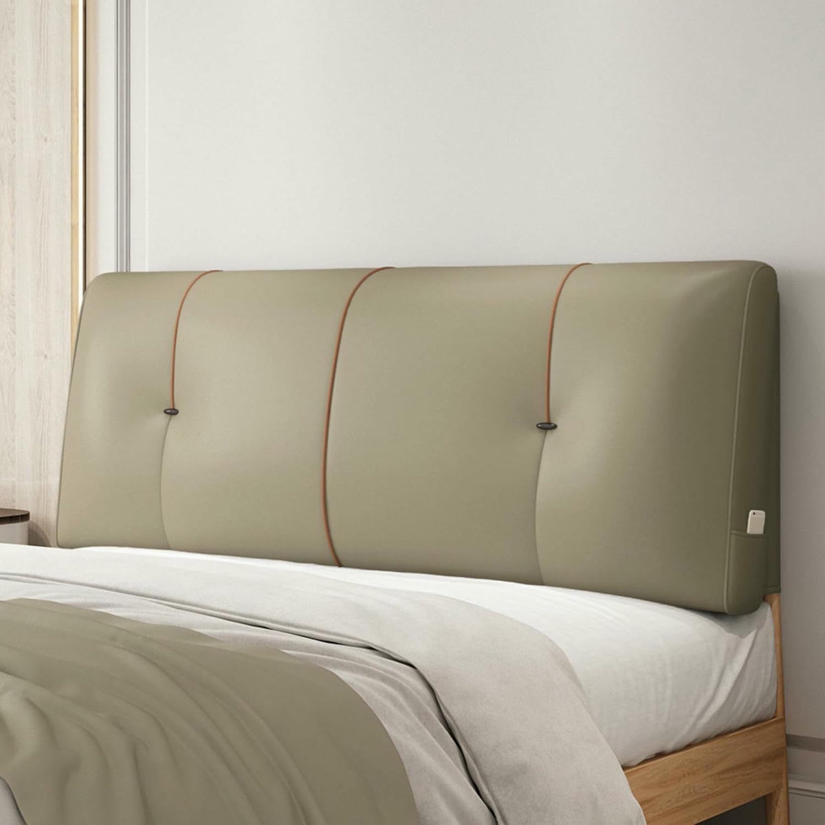 XFYGQTOM Faux Leather Twin Headboard Pillow with Removable Cover