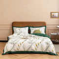 NERHWIVS Leaves 4-Piece King Cotton Duvet Cover Bedding Set