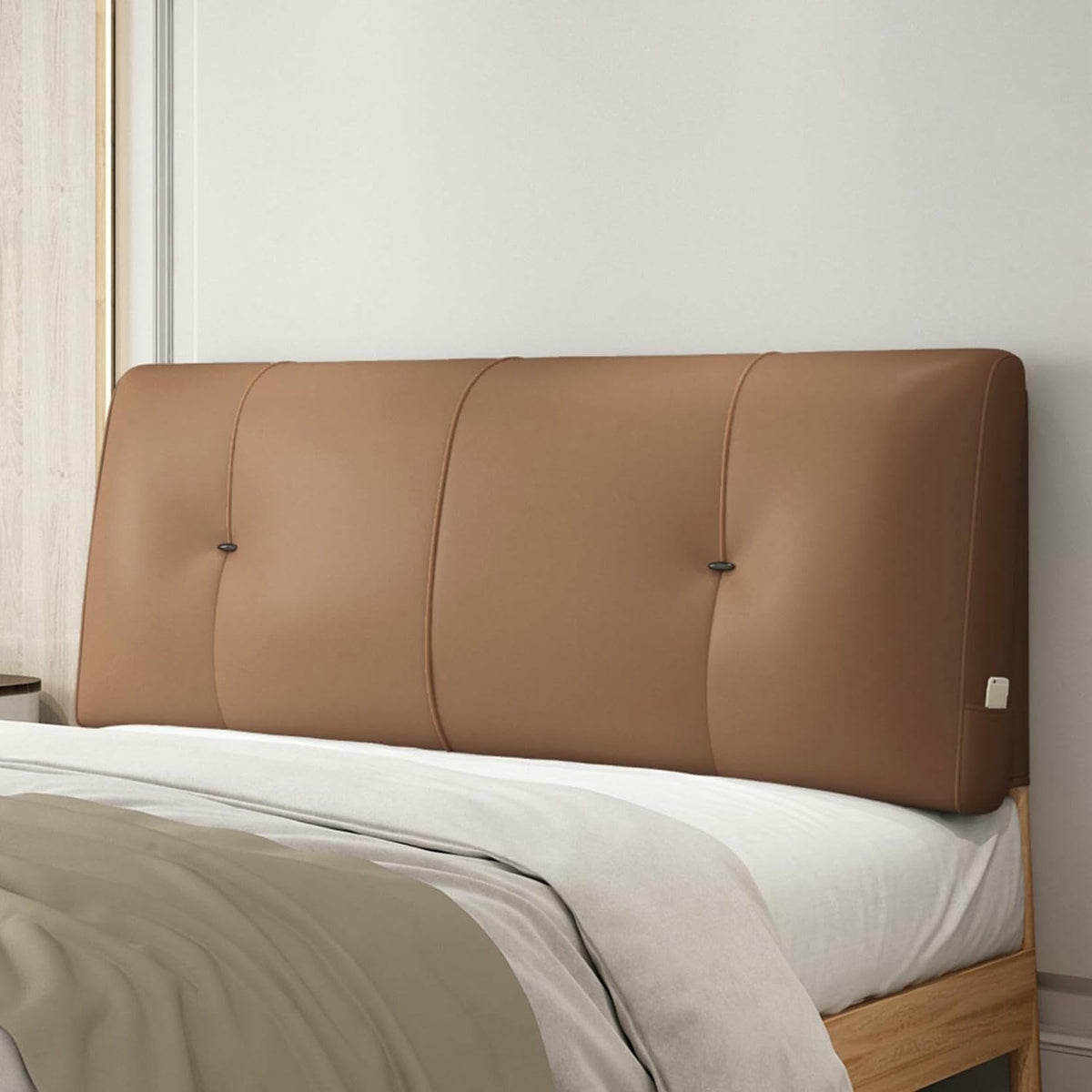 XFYGQTOM Faux Leather Twin Headboard Pillow with Removable Cover