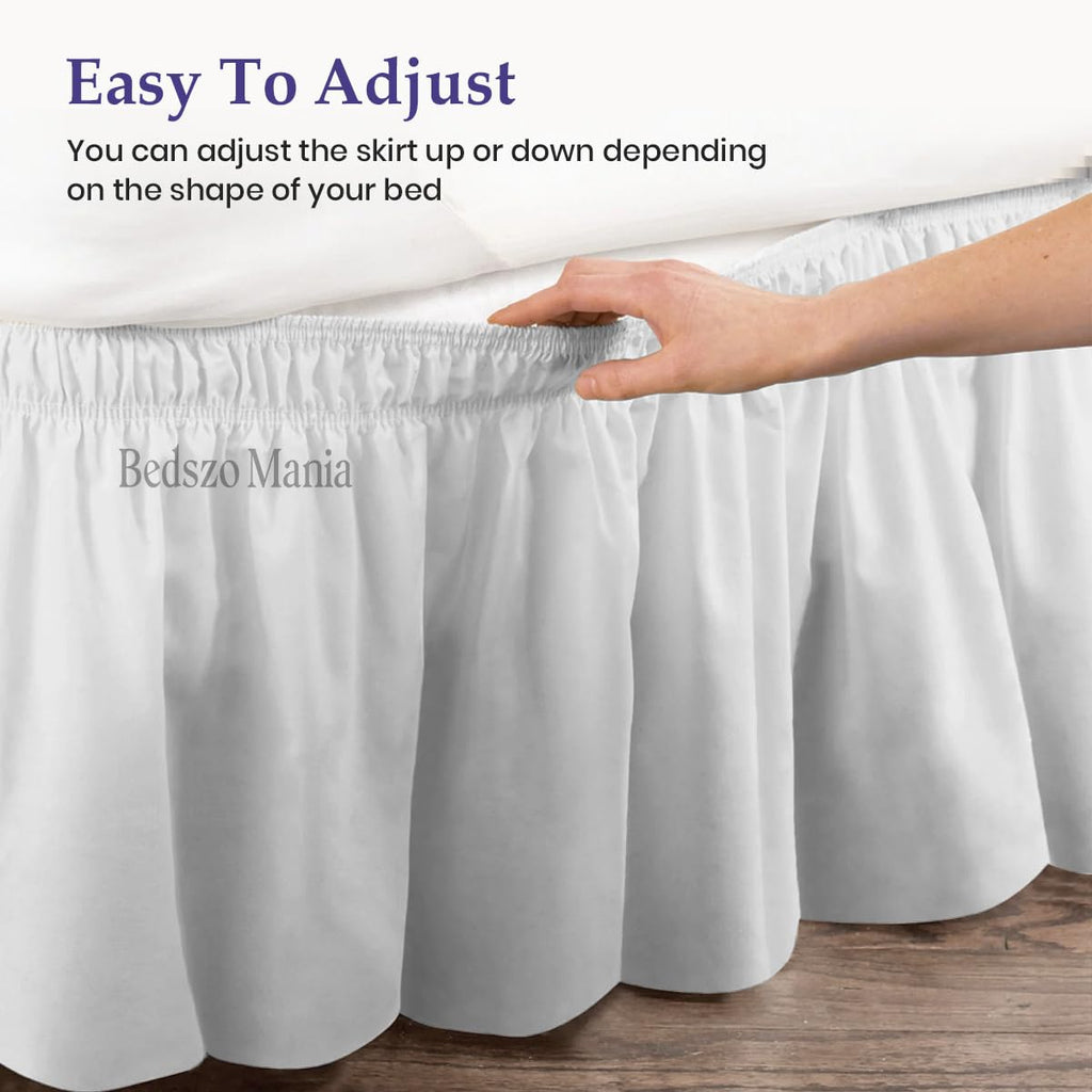 Wrap-Around Microfiber Easy-Fit Wrinkle-Resistant Bed Skirt