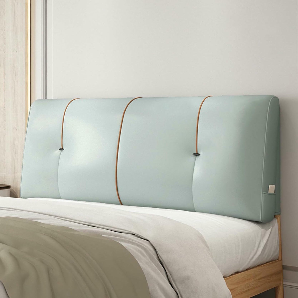 XFYGQTOM Faux Leather Twin Headboard Pillow with Removable Cover