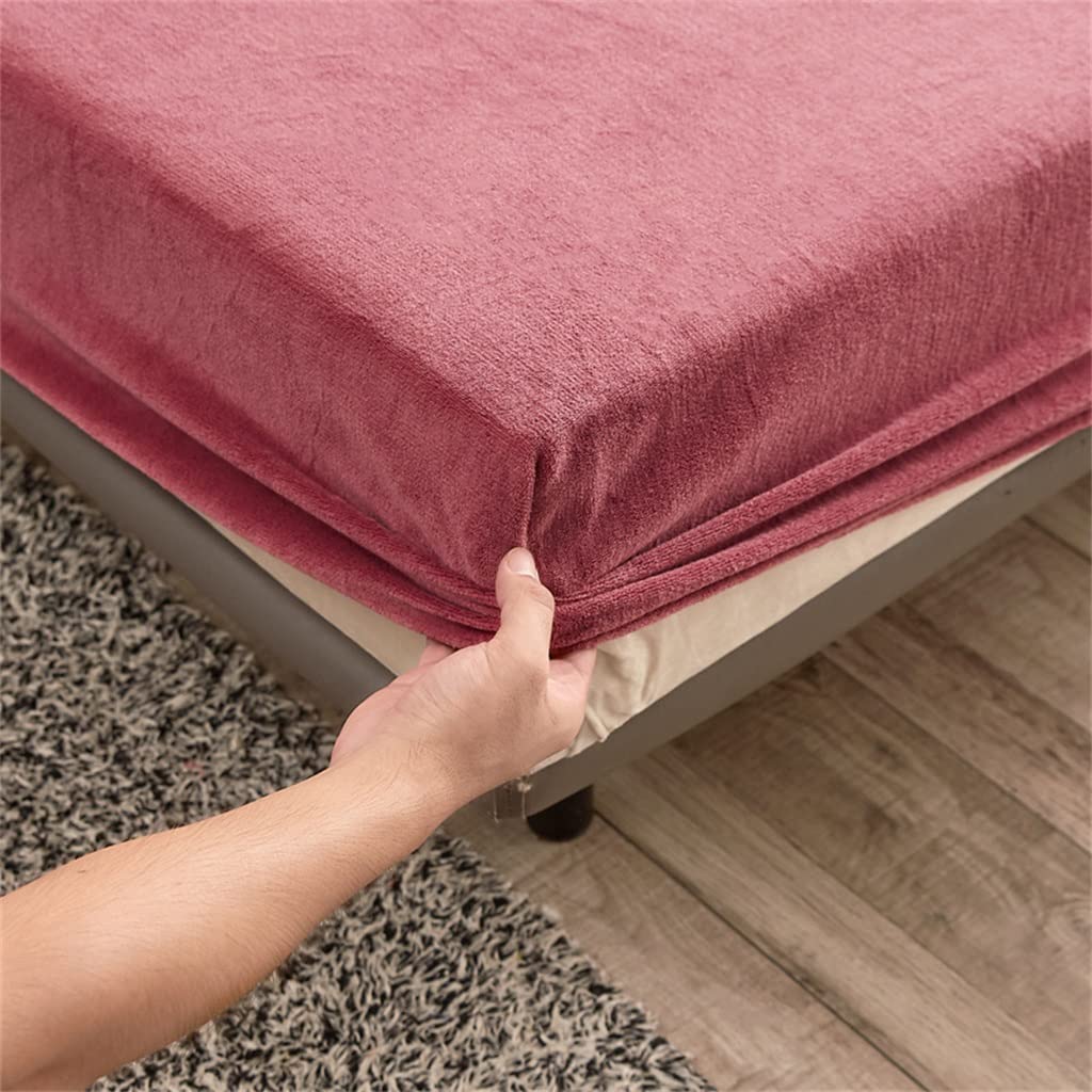 GESJKR Crystal Fleece & Coral Flannel Mattress Cover Set