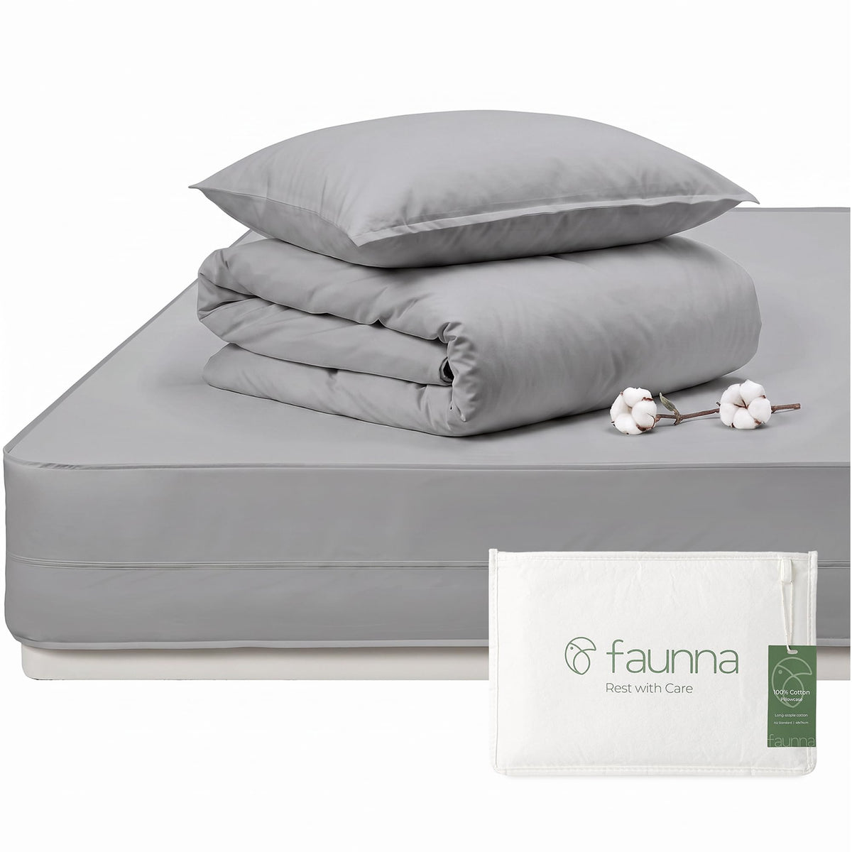 2-Pack Pillow Protectors & Twin XL Mattress and Duvet Set