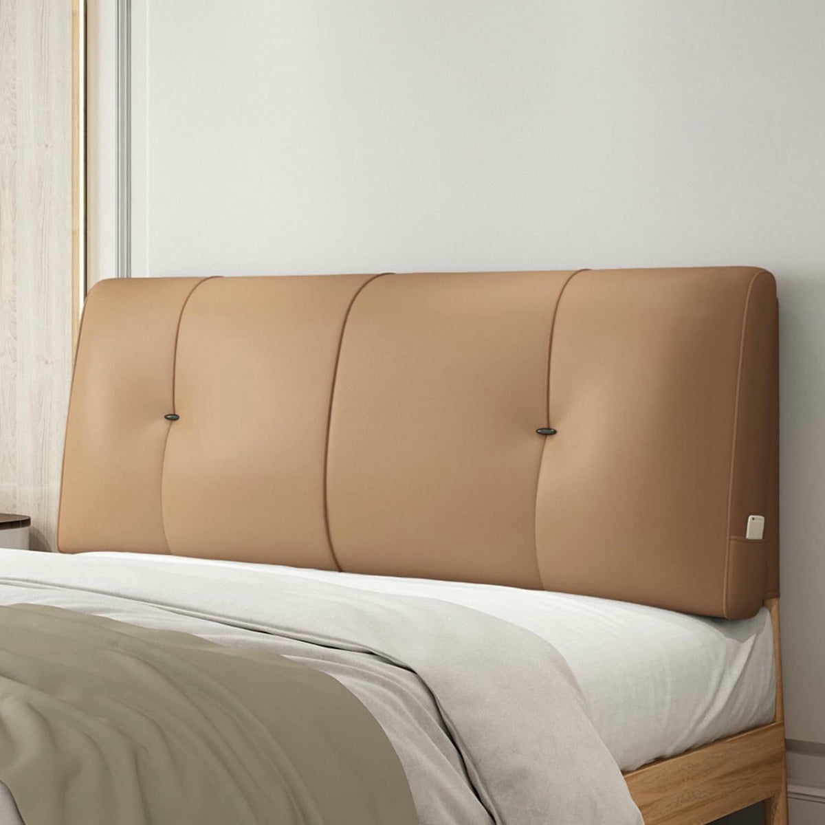 XFYGQTOM Faux Leather Twin Headboard Pillow with Removable Cover