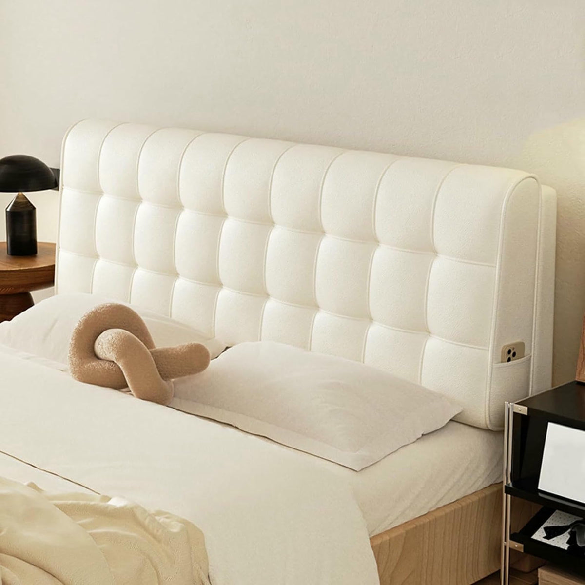 XFYGQTOM Large Upholstered Headboard Reading Wedge Pillow