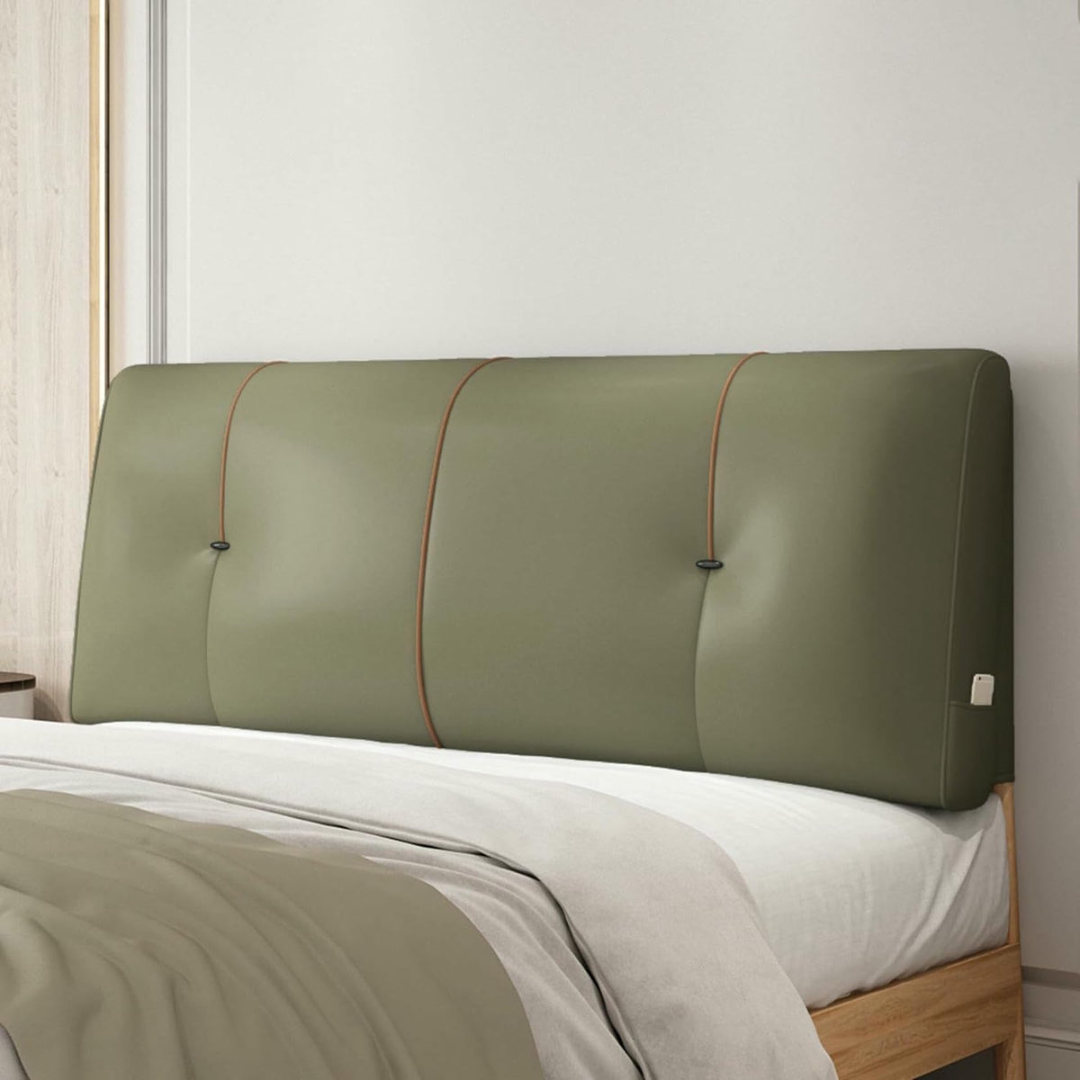 XFYGQTOM Faux Leather Twin Headboard Pillow with Removable Cover