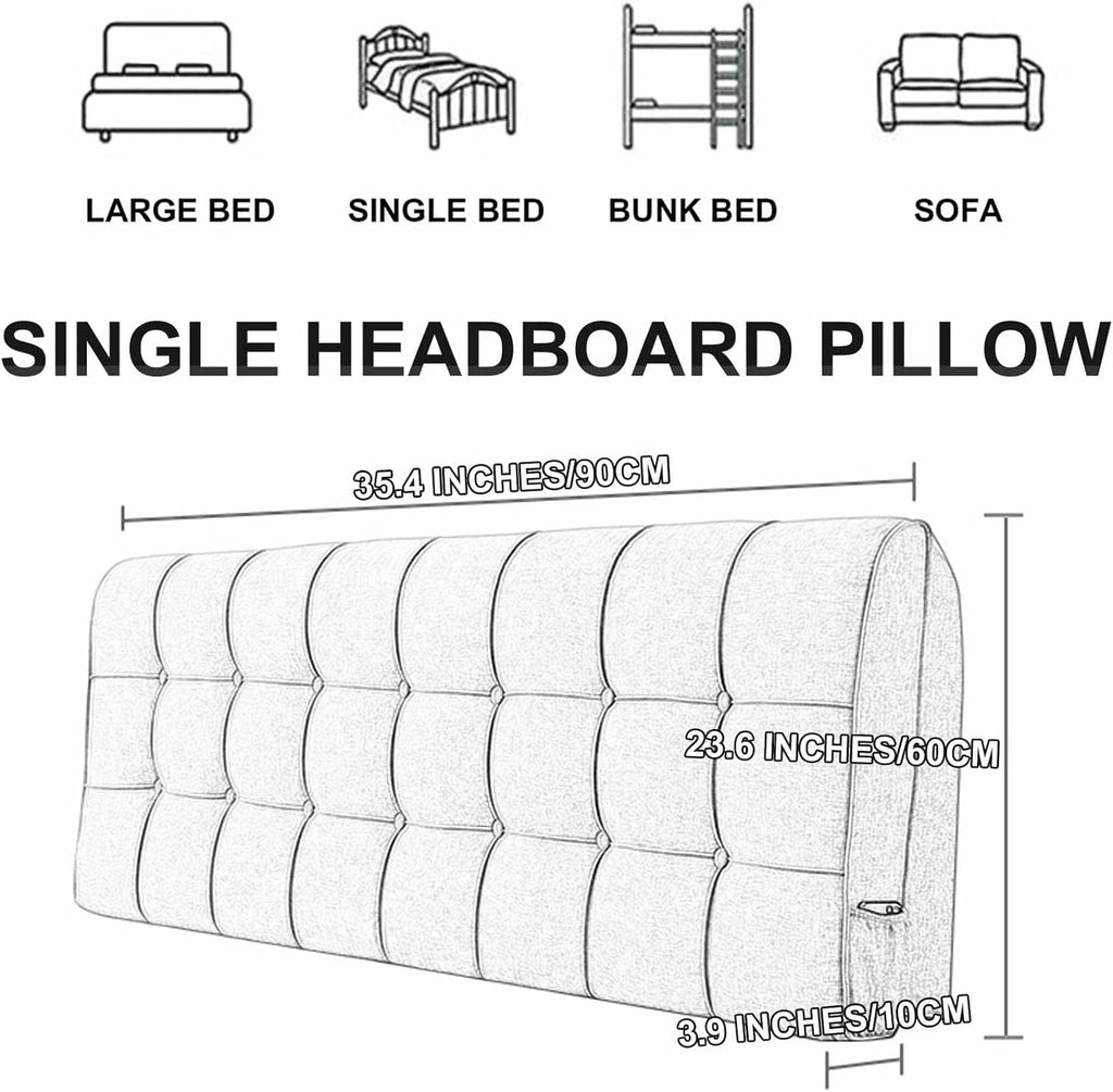 XFYGQTOM Pink Upholstered Headboard Reading Wedge Pillow