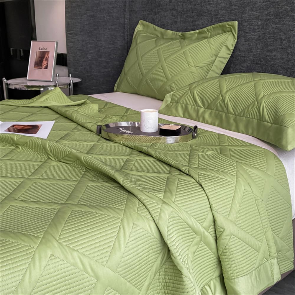 Silky Tencel 3-Piece Quilted Summer Bedspread Set 240x250cm