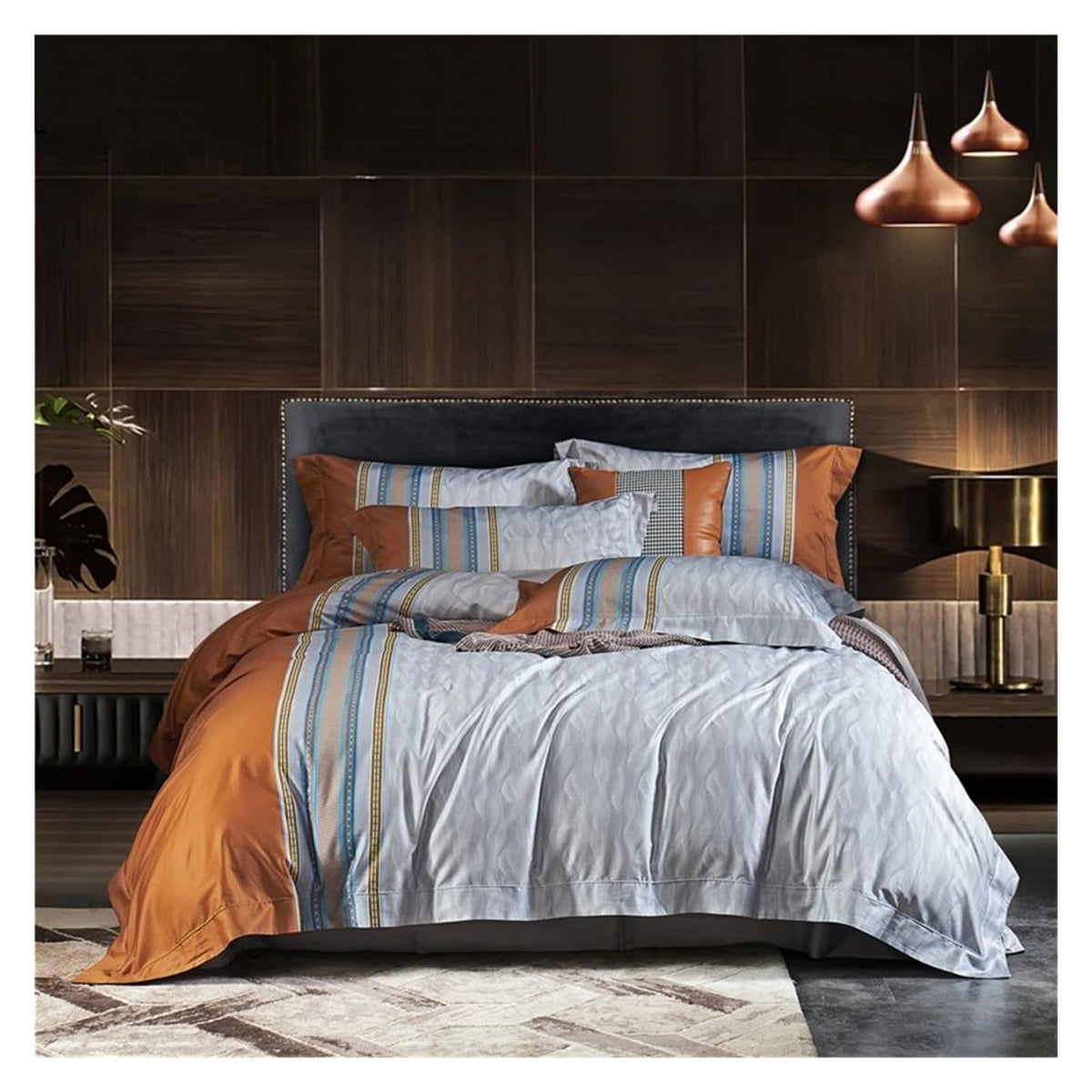 4 Pieces Bedding Sets Digital Printing Bed Sheets Pillowcase Duvet Cover Queen King Size (12 King)