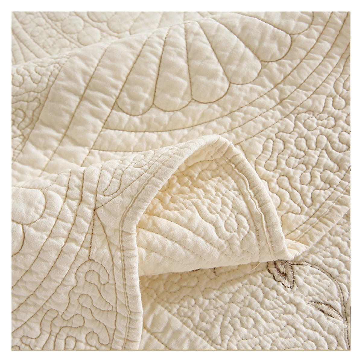 Bedding Scandinavian Quilt Three-Piece Embroidered Bedspread Linen Quilted Blanket European Coverlet Plaid Lining bedspreads