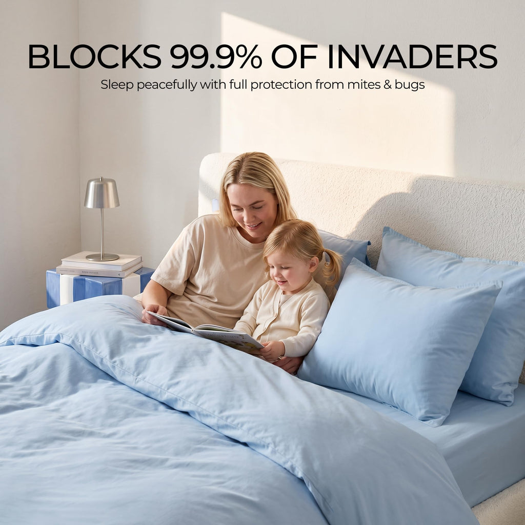 FAUNNA 2-Pack Cotton Pillow Protectors & Twin XL Duvet Cover