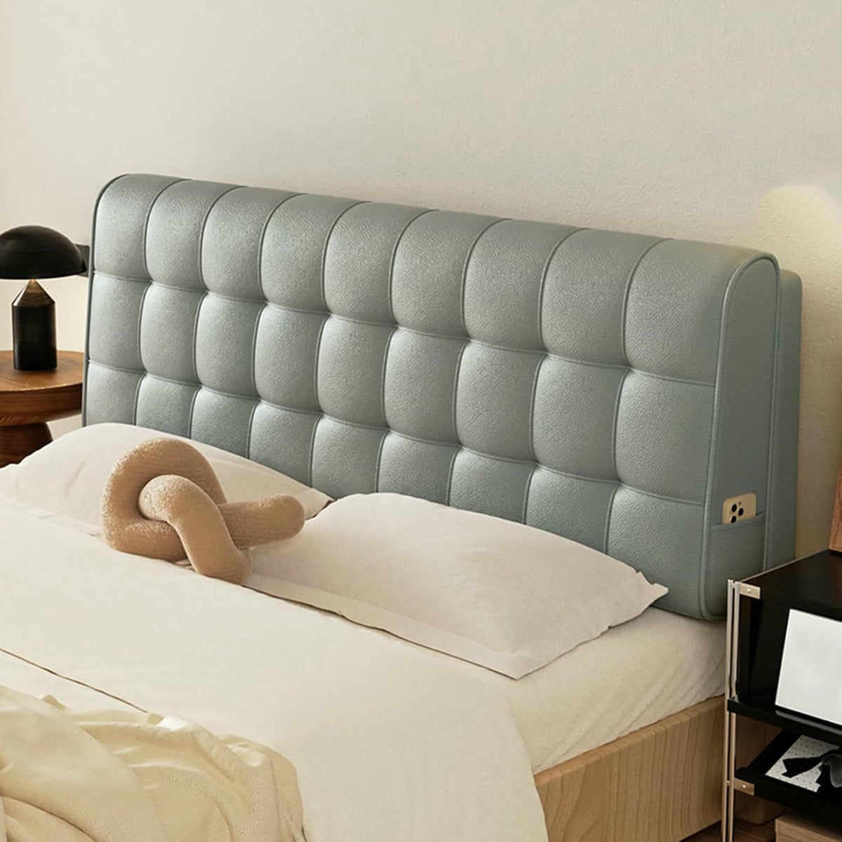 XFYGQTOM Large Upholstered Headboard Reading Wedge Pillow