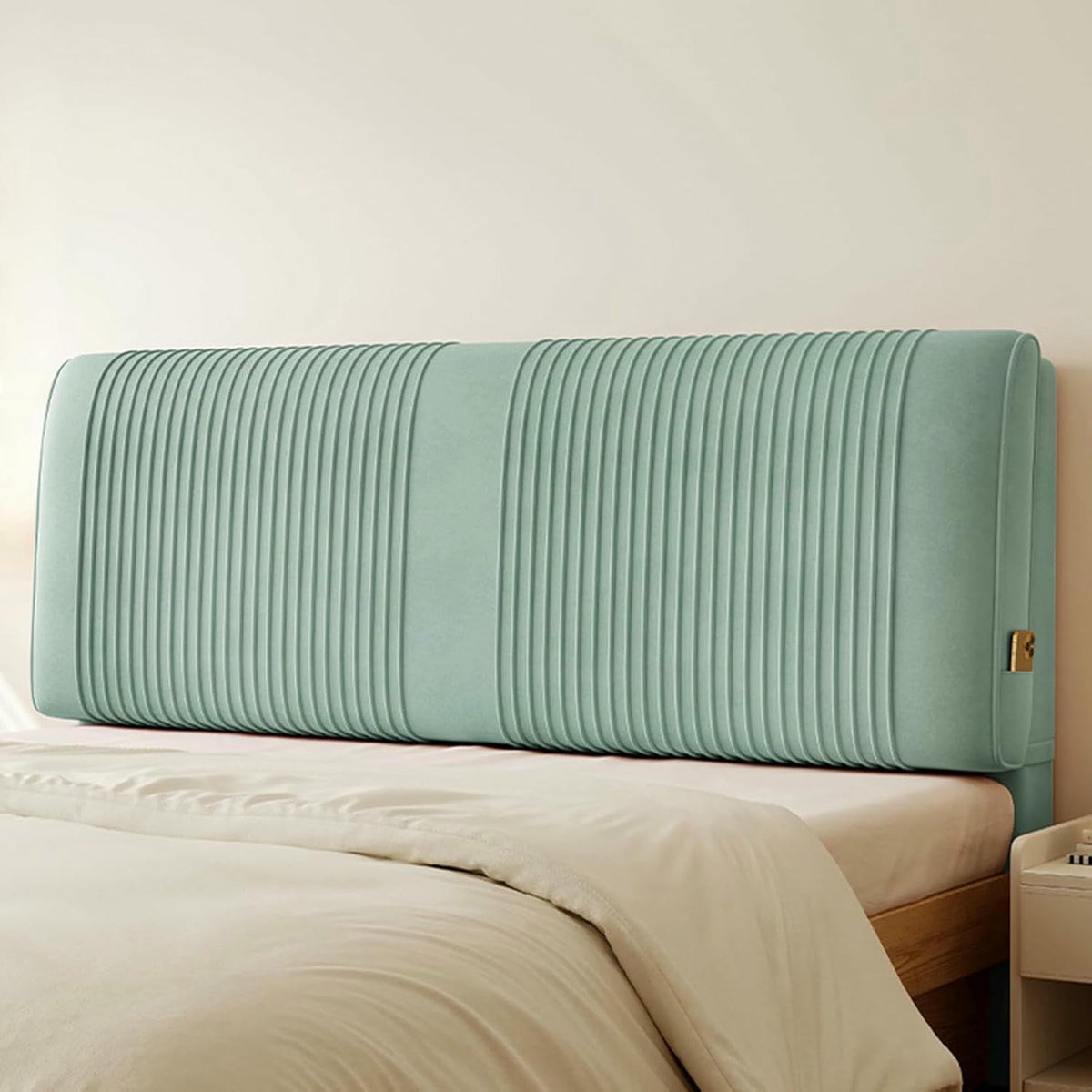 XFYGQTOM Gray Upholstered Headboard Reading Pillow with Straps