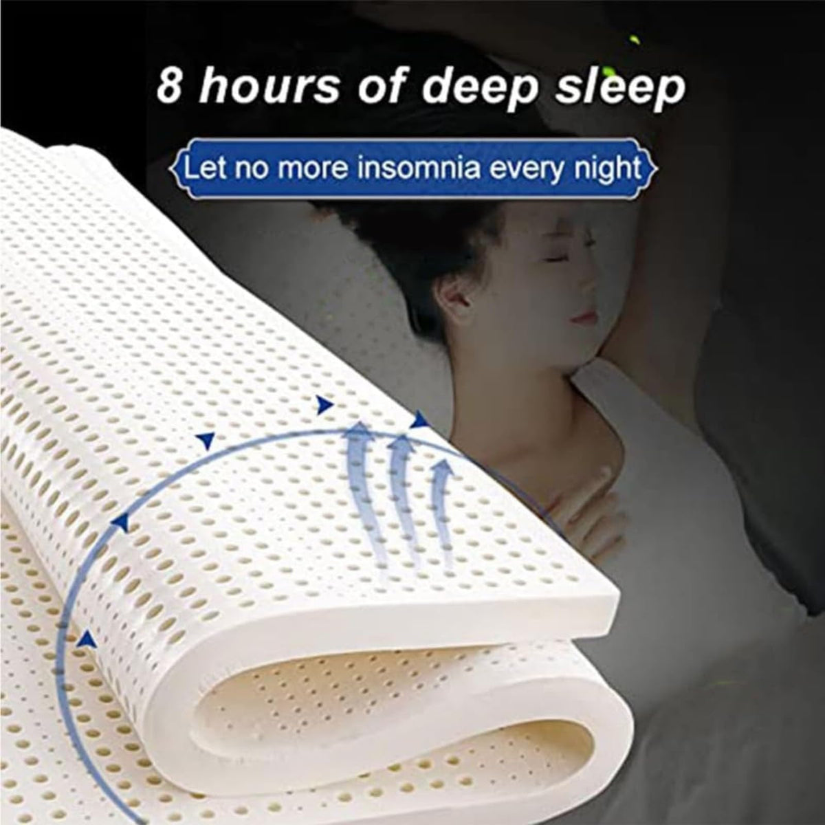 Natural Latex Breathable Pressure Relief Mattress Topper