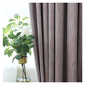 Solid Faux Linen Thermal Blackout Curtain Panel
