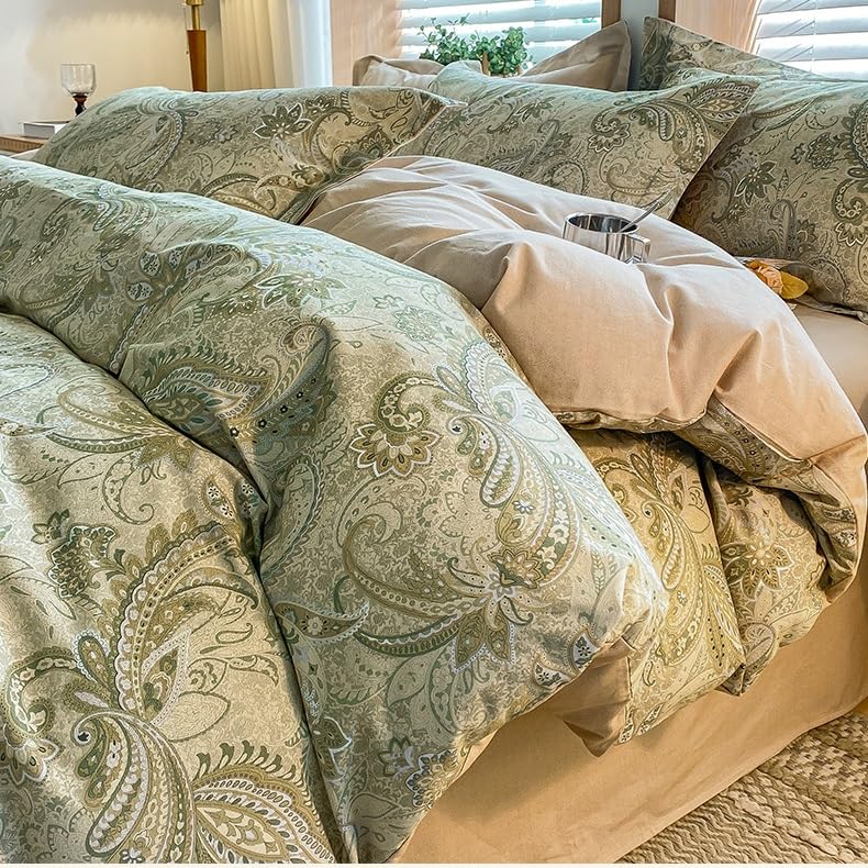 GVRMLDF 4-Piece Thick Cotton Matte Duvet Cover Bedding Set