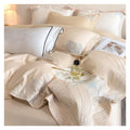 4-Piece 100% Cotton Embroidered King Duvet Cover Set