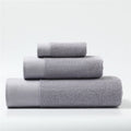 3-Piece Soft Cotton Bath, Hand & Face Towel Set - Gray