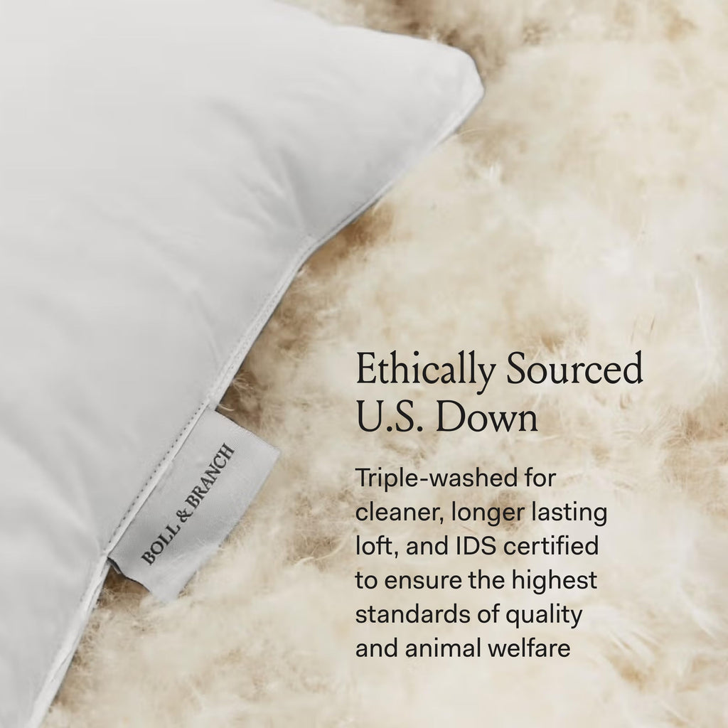 Boll & Branch Down Chamber Bed Pillow for Luxury Sleep