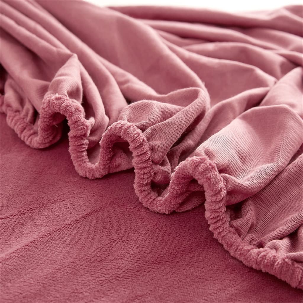 GESJKR Crystal Fleece & Coral Flannel Mattress Cover Set