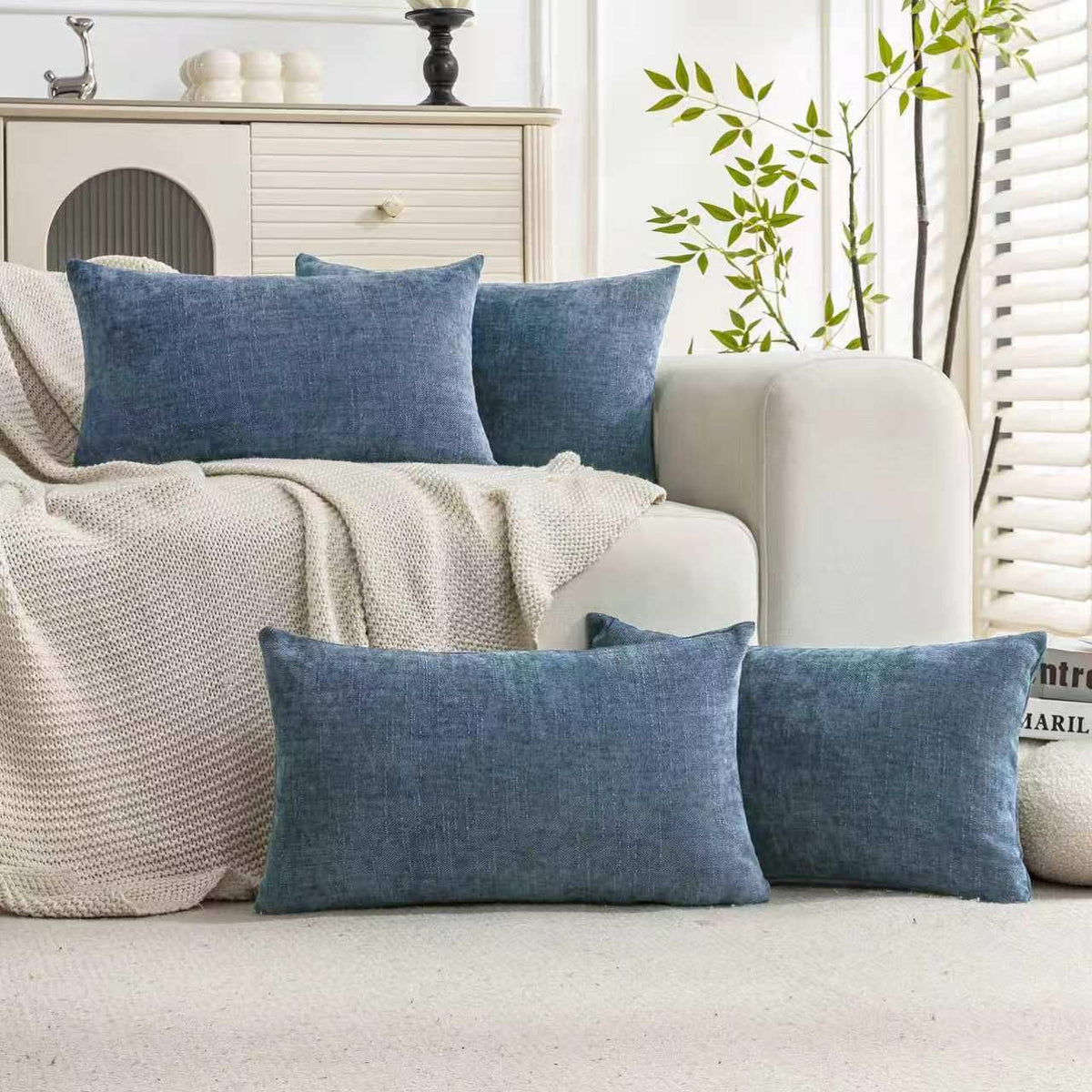 Cozoomy Set of 4 Textured 18x18 Throw Pillow Covers