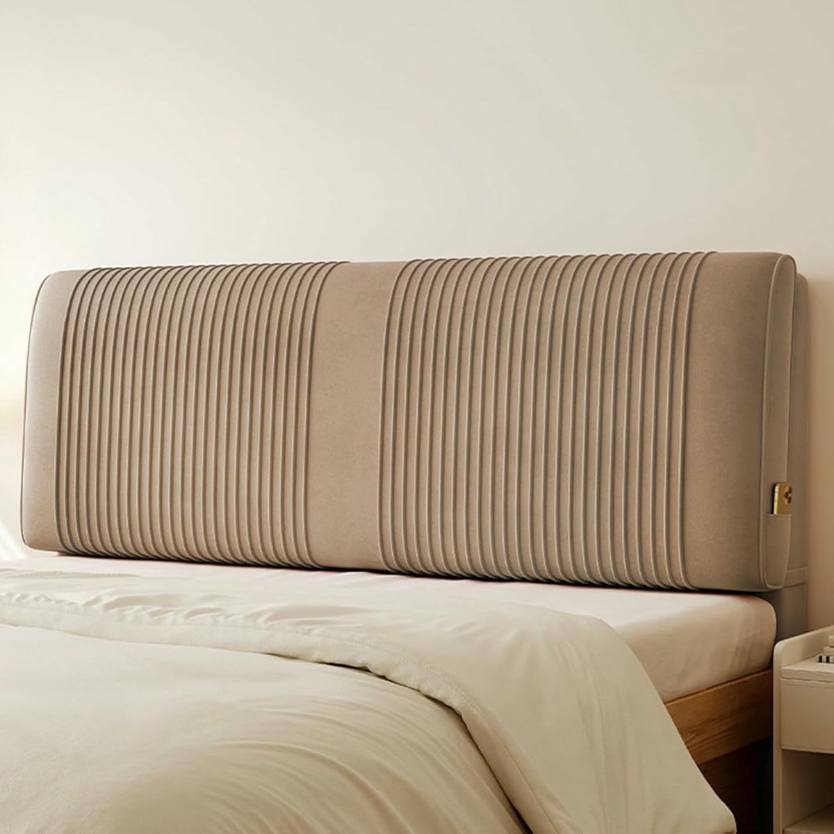 XFYGQTOM Gray Upholstered Headboard Reading Pillow with Straps