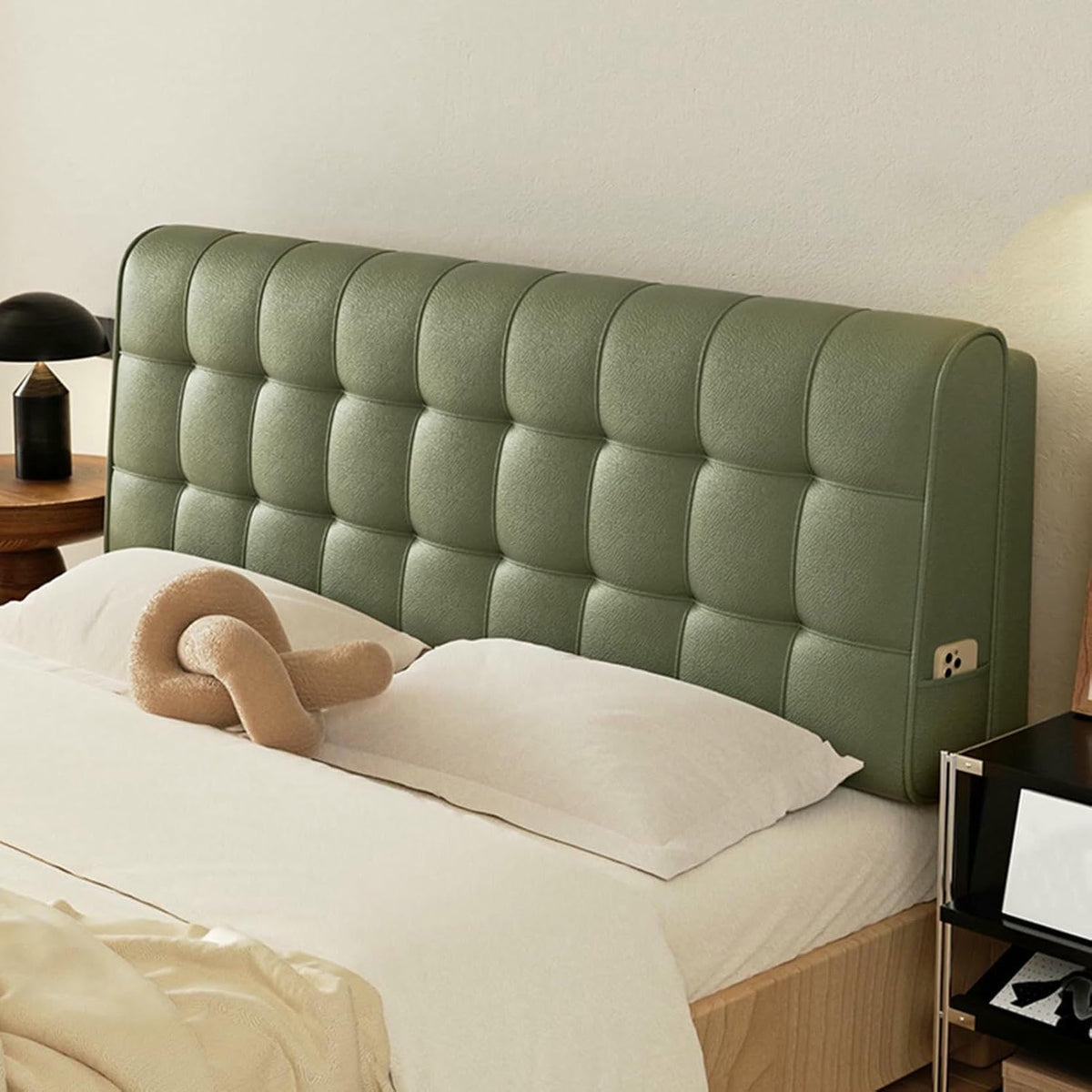 XFYGQTOM Large Upholstered Headboard Reading Wedge Pillow