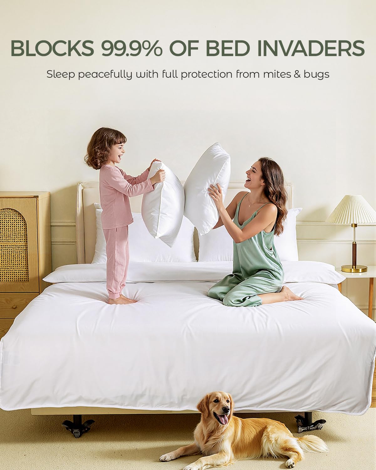 FAUNNA Cotton Bed Bug & Dust Mite King Protector Set