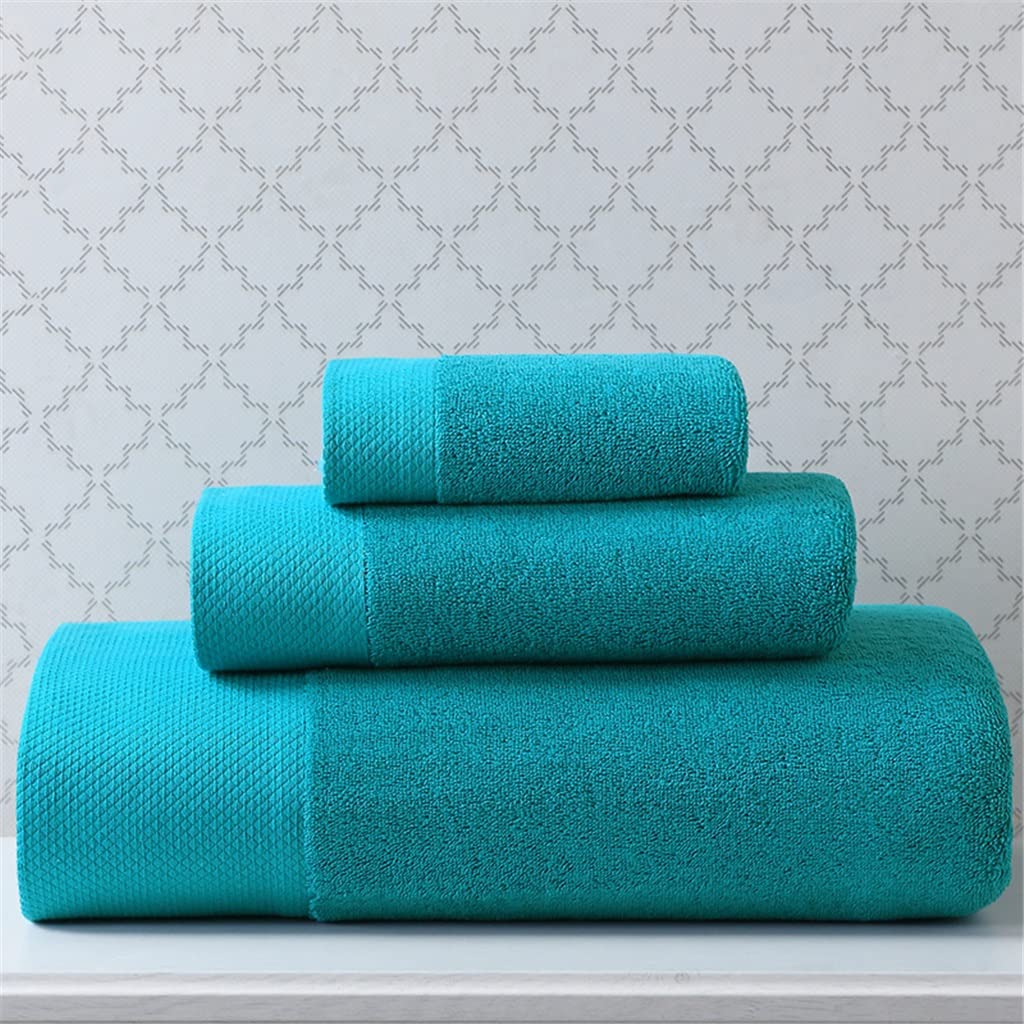 3-Piece Soft Thick Blue Hotel Bath, Hand & Face Towel Set