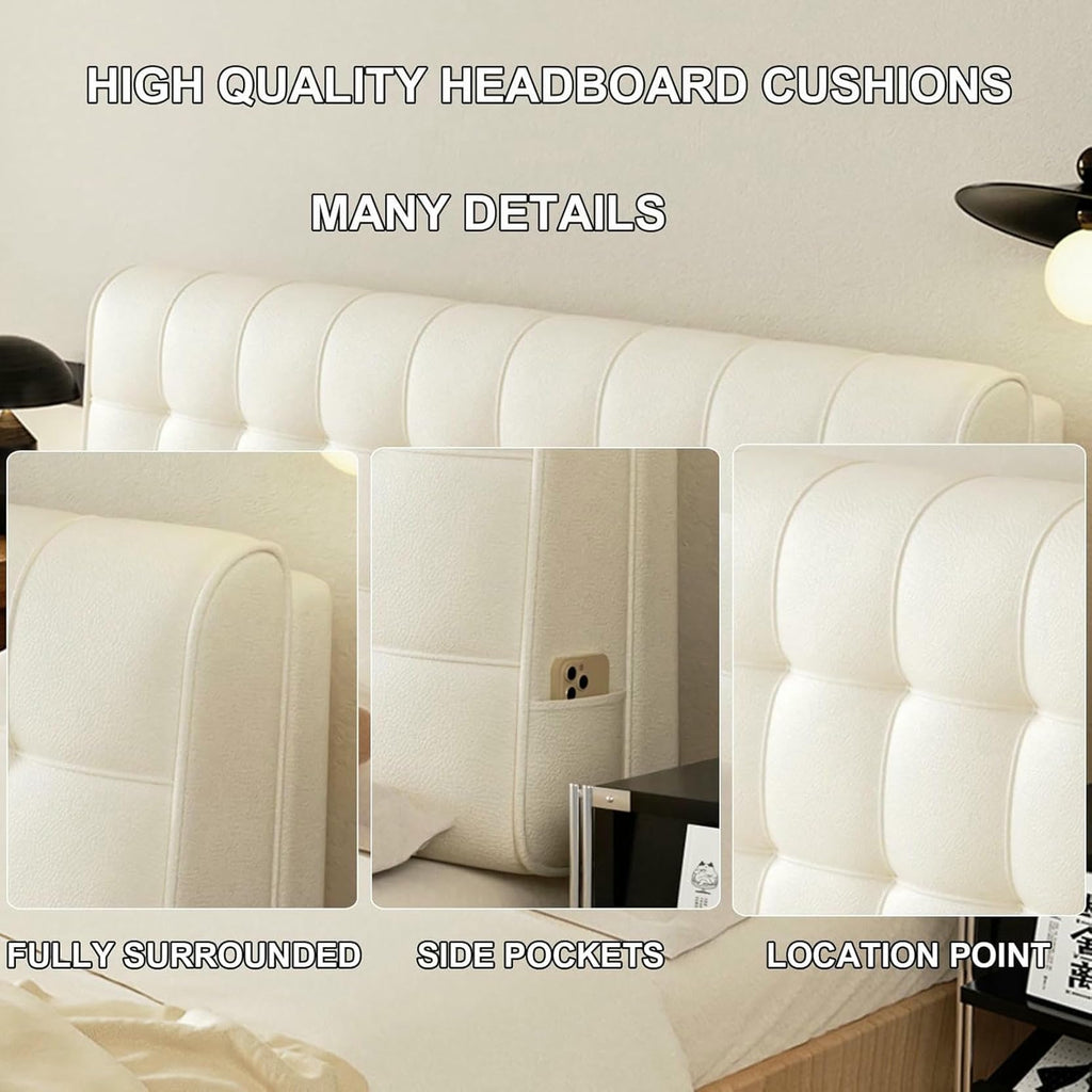 XFYGQTOM Large Upholstered Headboard Reading Wedge Pillow