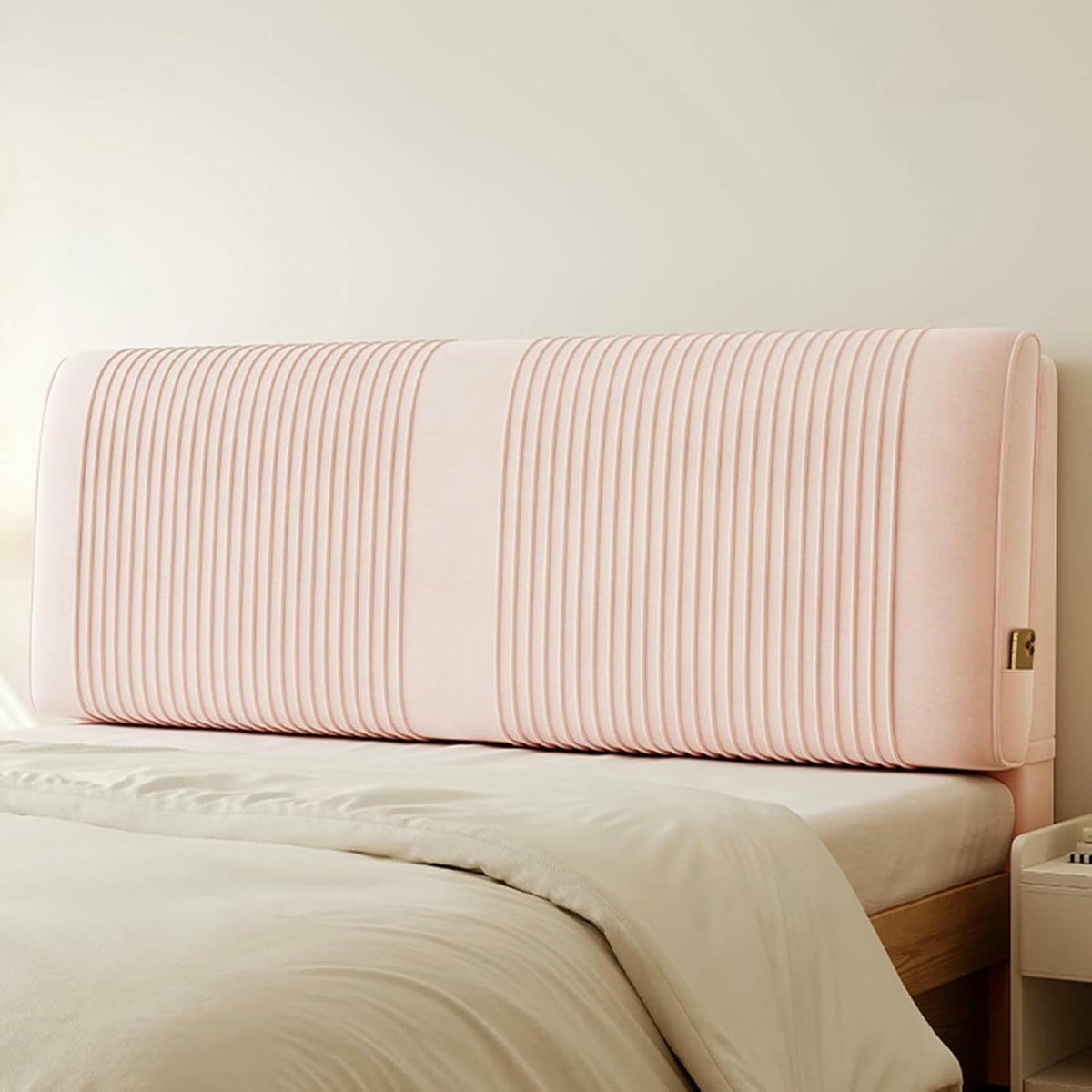 XFYGQTOM Gray Upholstered Headboard Reading Pillow with Straps