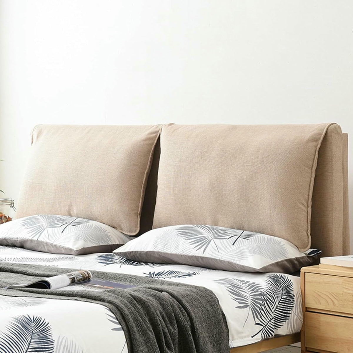 XFYGQTOM Red Upholstered Headboard Cushion with Removable Cover