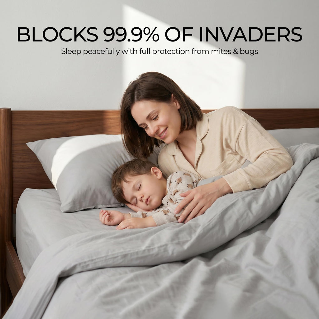 2-Pack Pillow Protectors & Twin XL Mattress and Duvet Set