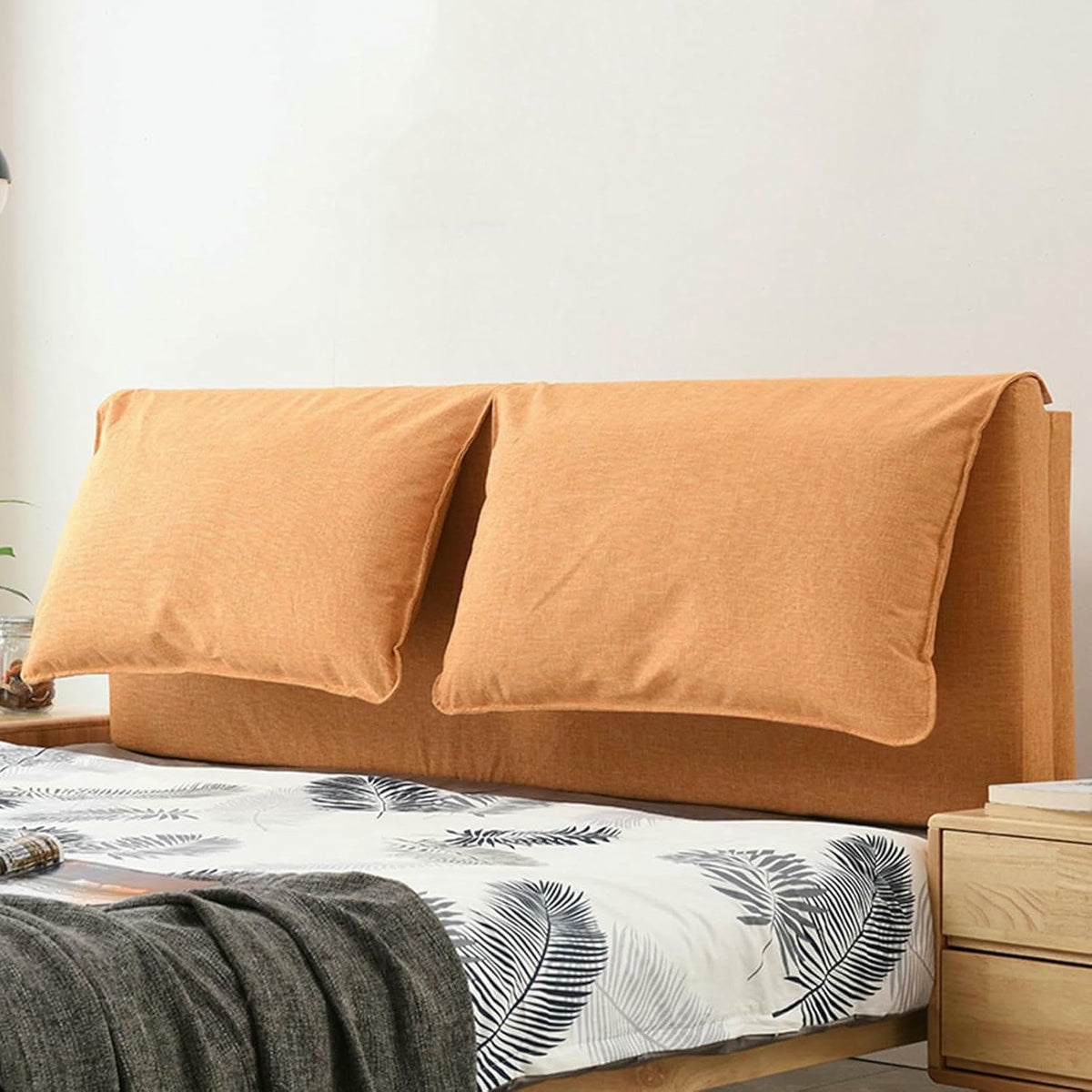 XFYGQTOM Red Upholstered Headboard Cushion with Removable Cover
