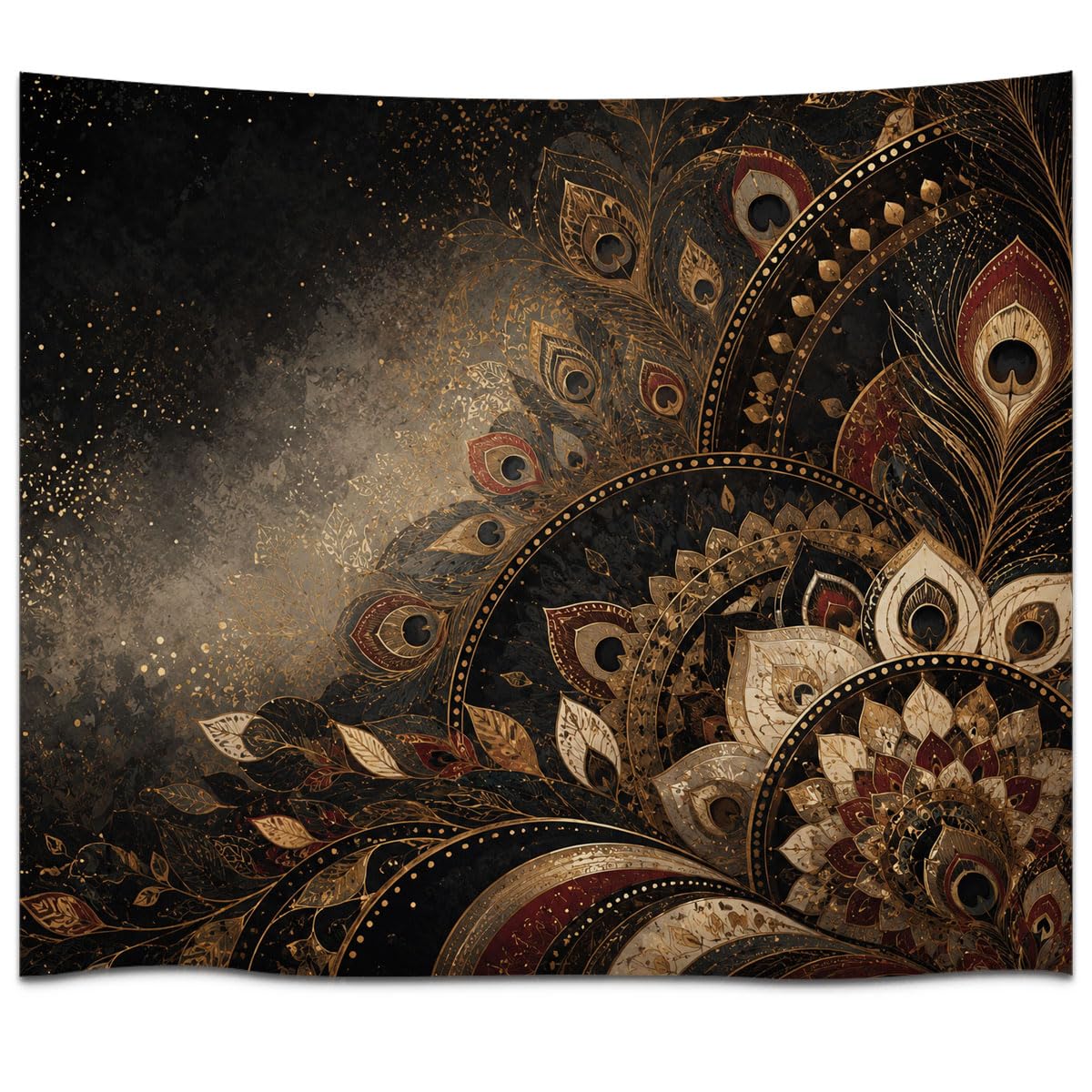 Lotus Flower & Peacock Serenity Wall Tapestry