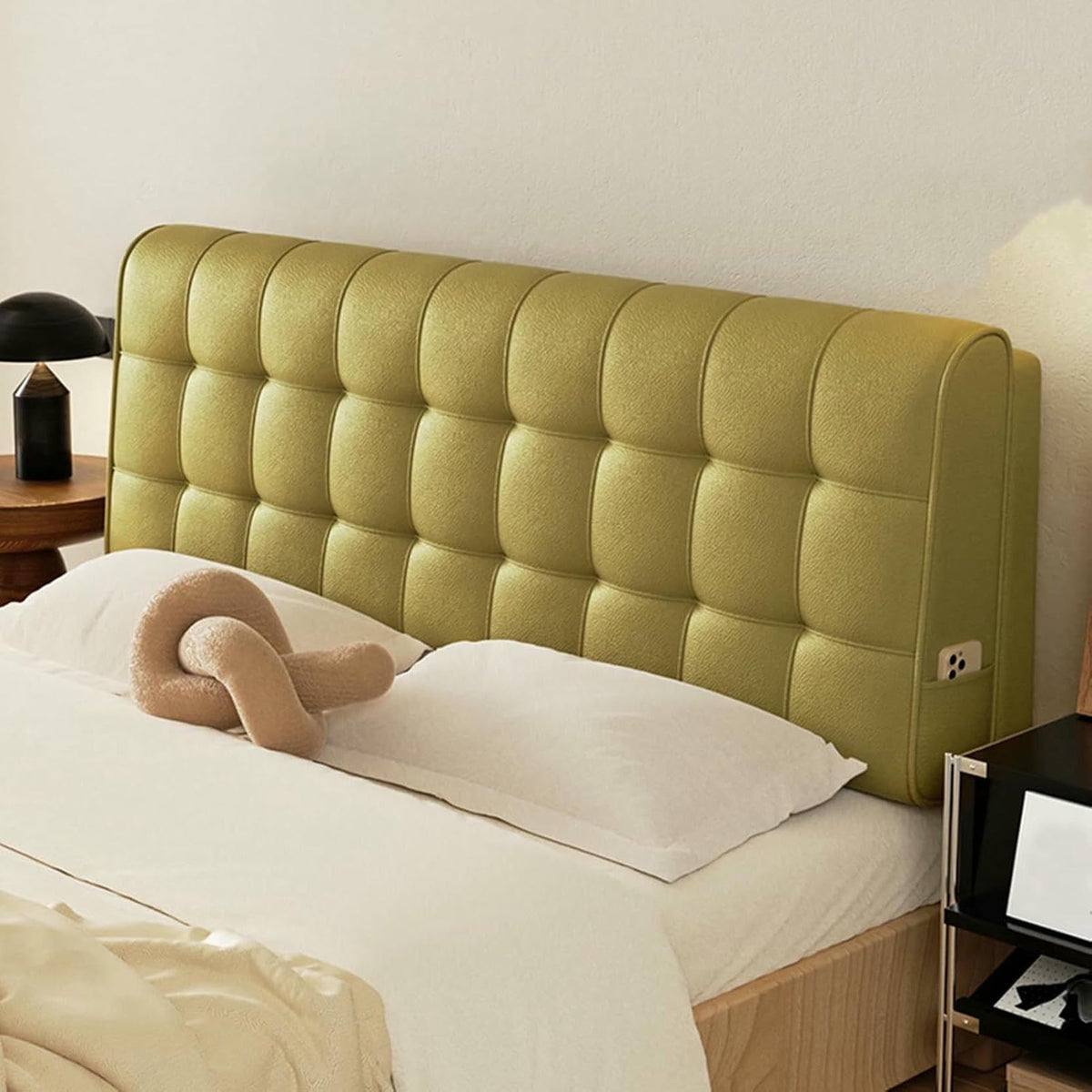 XFYGQTOM Large Upholstered Headboard Reading Wedge Pillow
